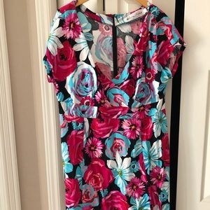 Cherry Velvet Curvy Plus Size Floral Dress (2X)